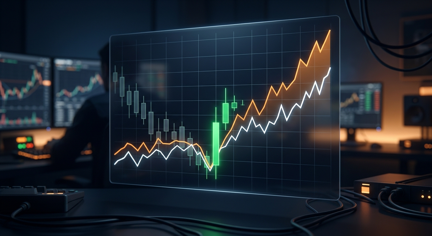 Crypto market chart showing a rebound off recent lows with Bitcoin and Zcash gains